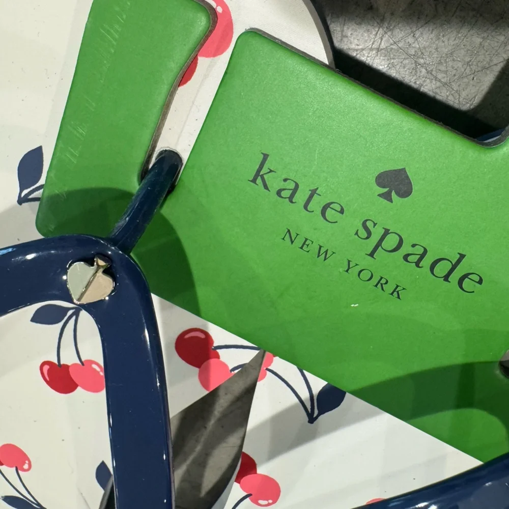 Super stylish ♠️Kate Spade Cherry Pattern Sandles 🍒with Blue Straps- zoom in: